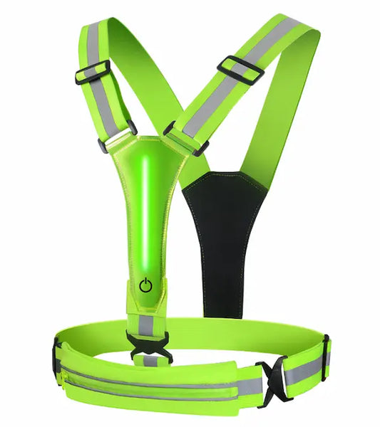 High-Visibility LED Reflective Vest with Pouch – Rechargeable