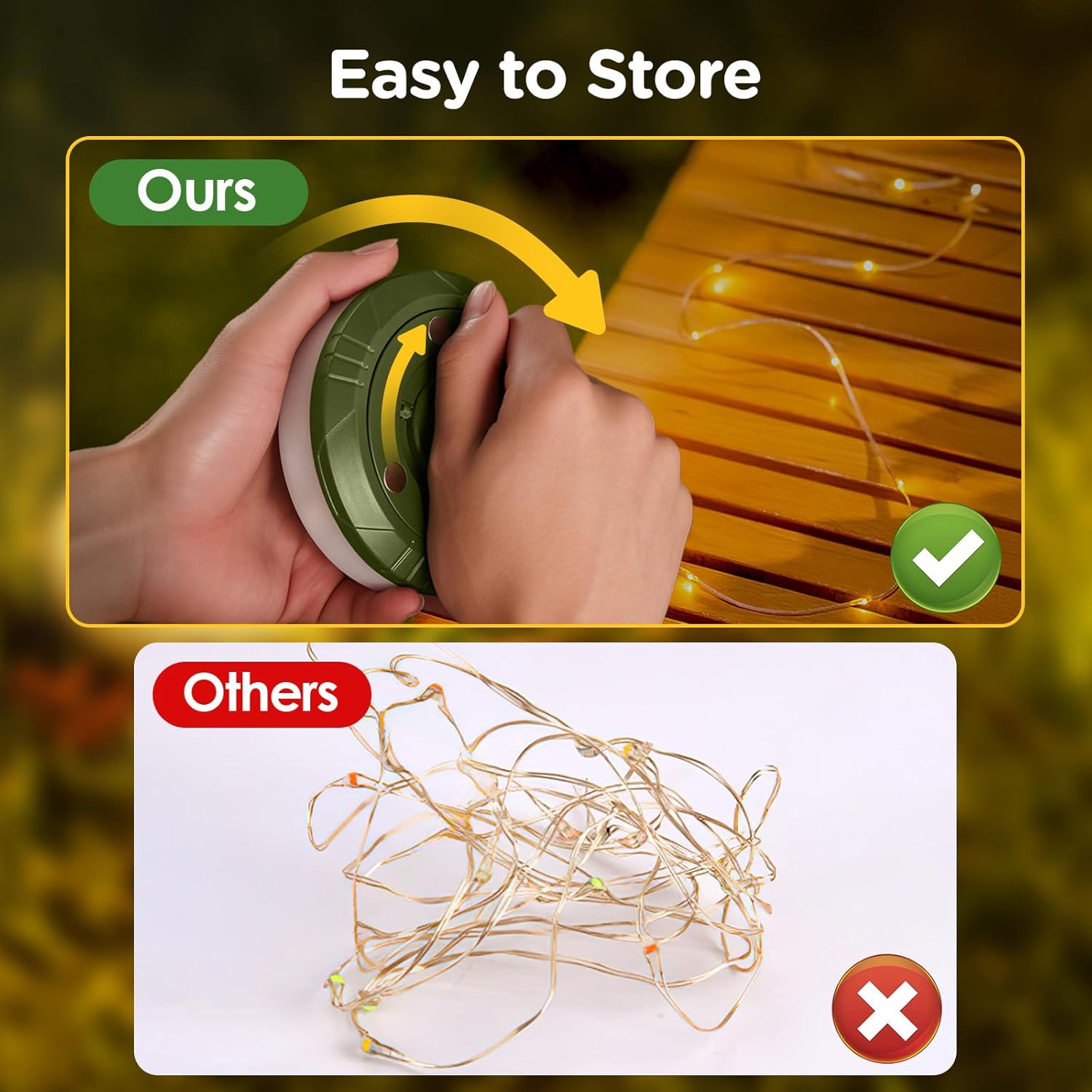 Solar String Light That Retracts in 30 Seconds