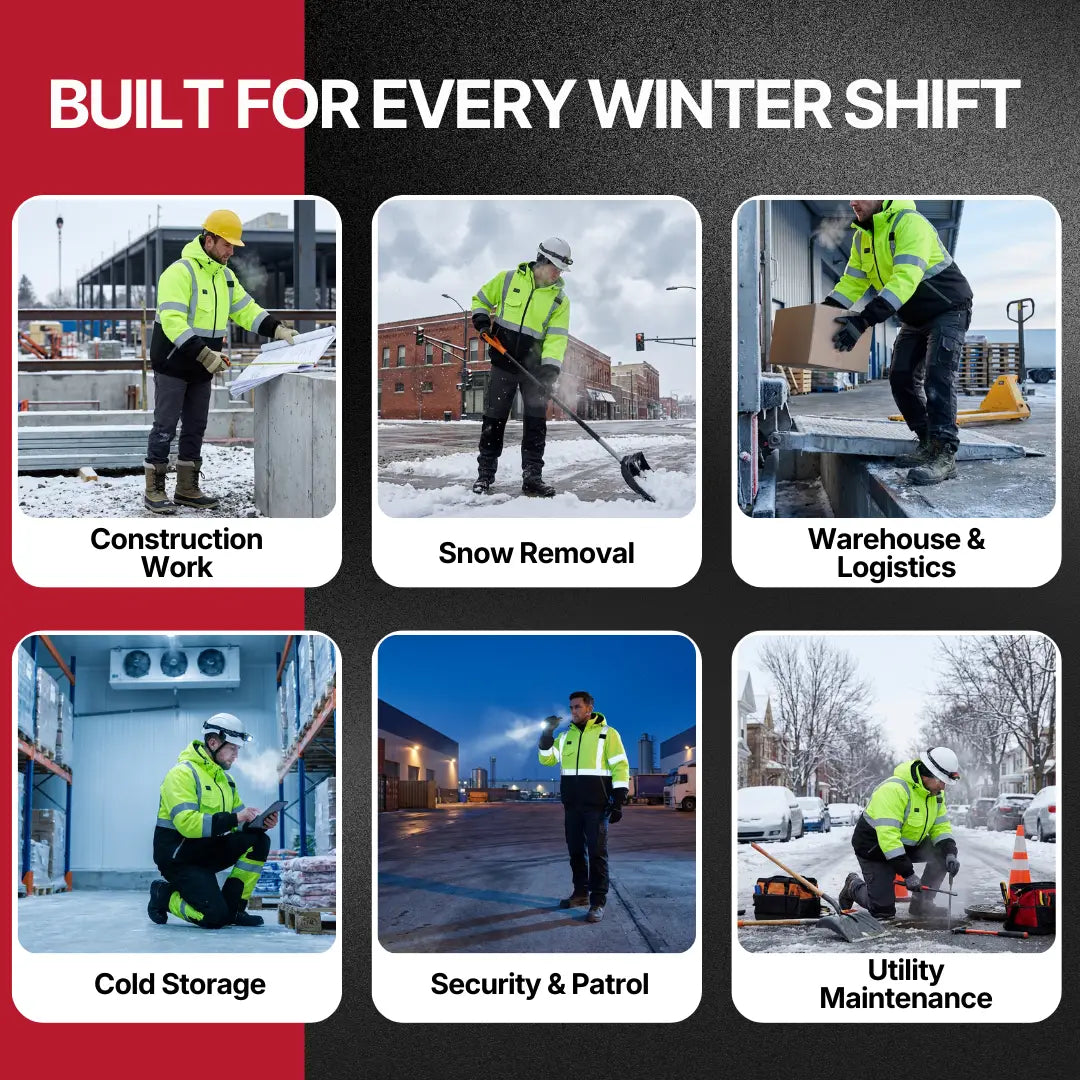 Heated Hi-Vis Safety Bomber Jacket 5V/7.4V