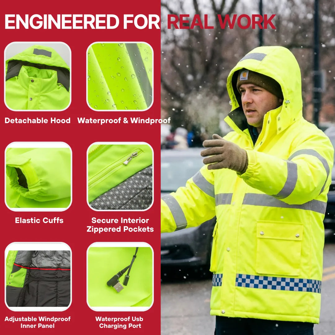 Heated Hi-Vis Mid-Length Parka 5V