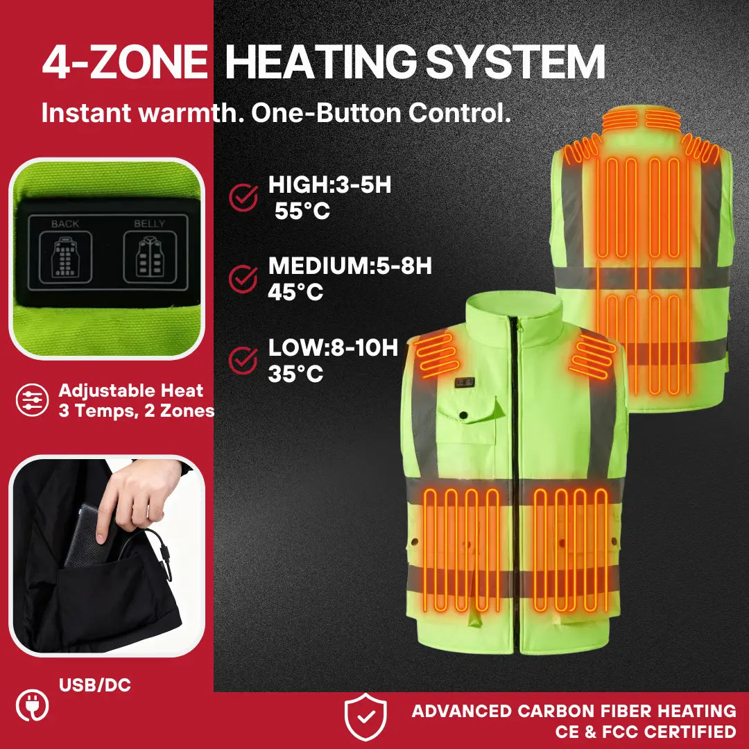 Heated Hi-Vis Vest 5V/7.4V