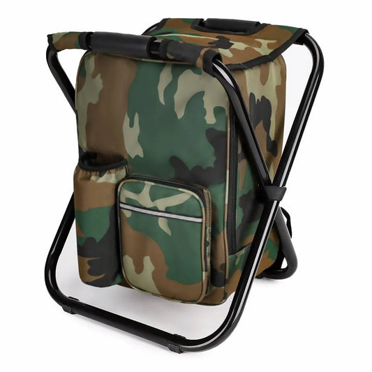 Folding Chair Stool Backpack with Cooler