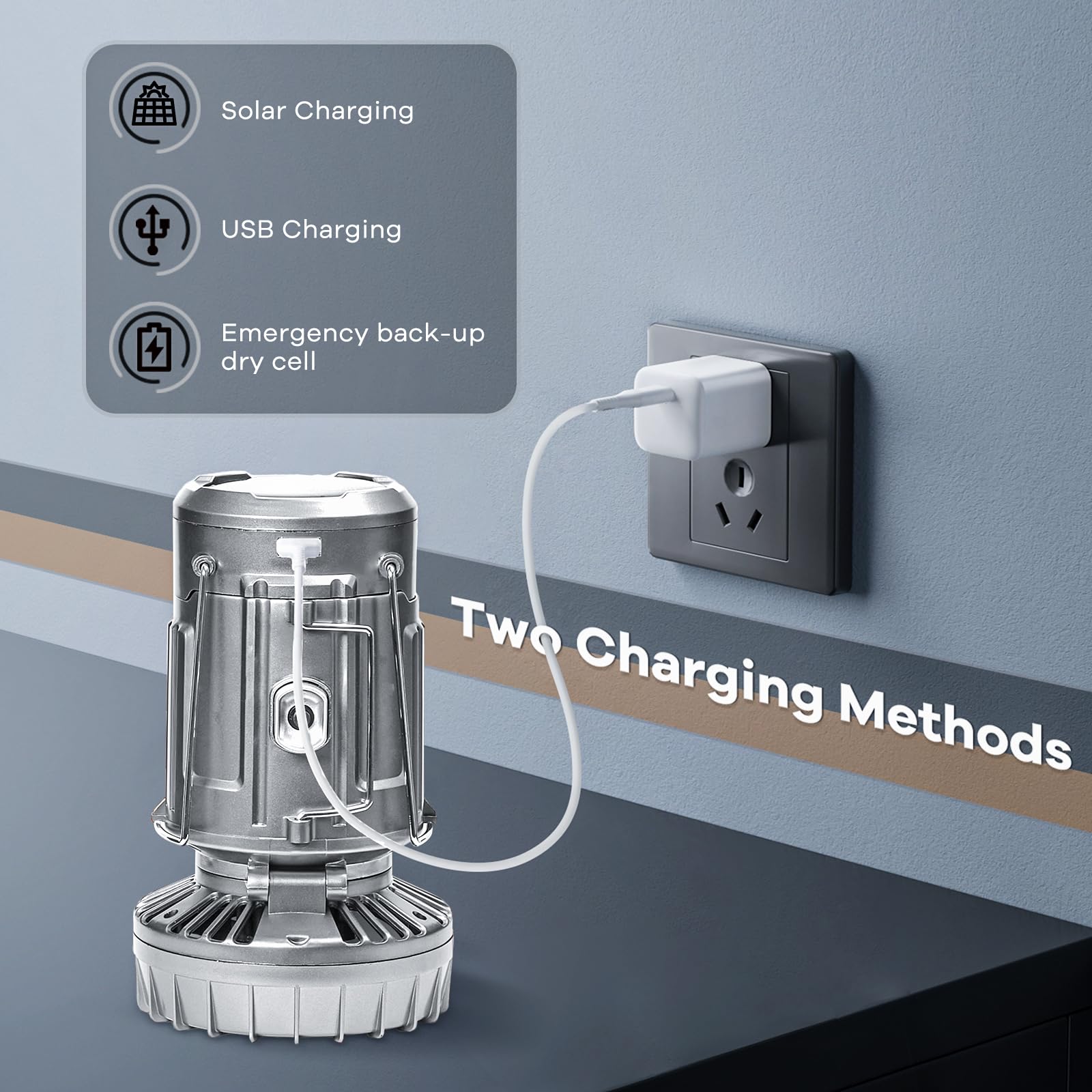 5-In-1 Portable LED Camping Lantern With Fan