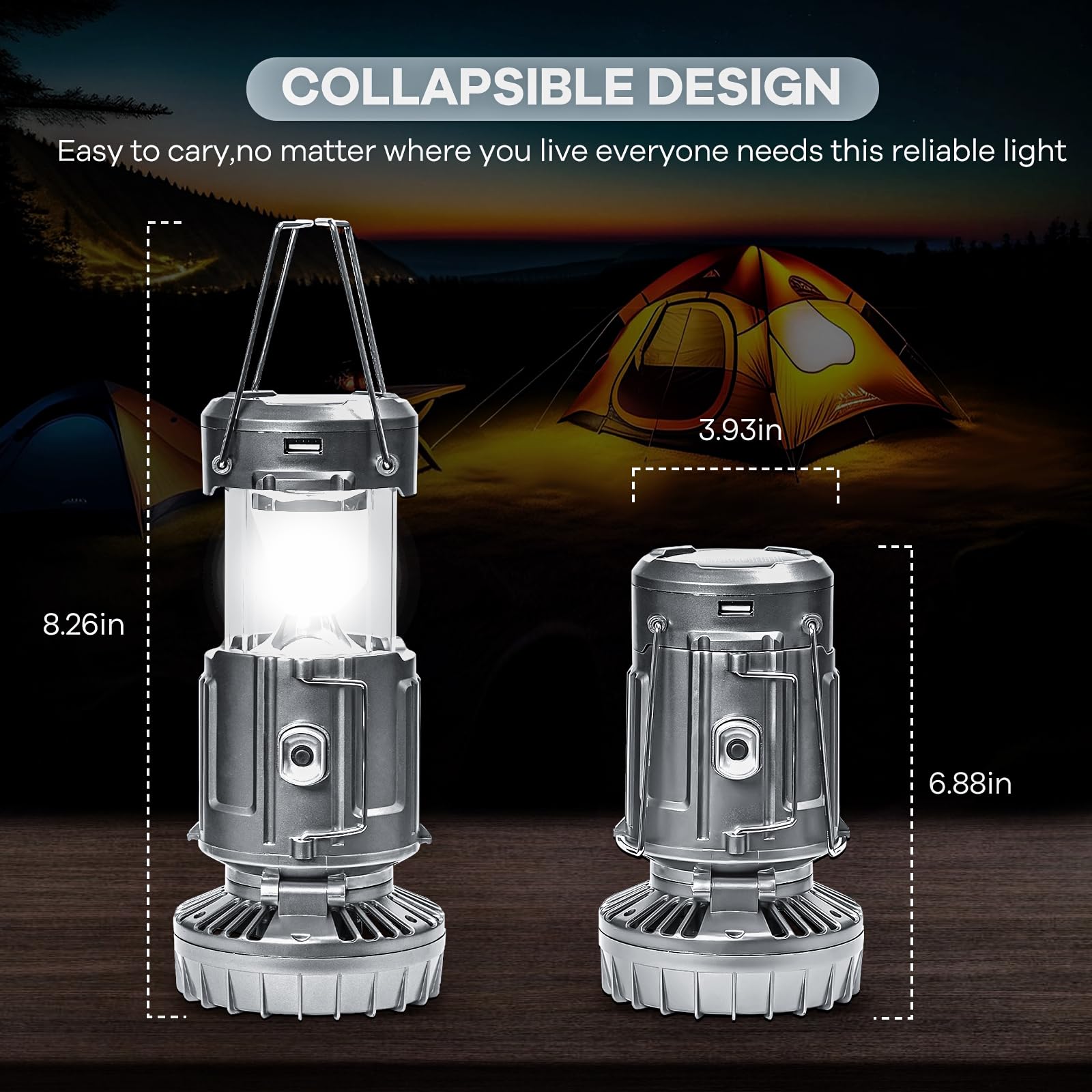 5-In-1 Portable LED Camping Lantern With Fan