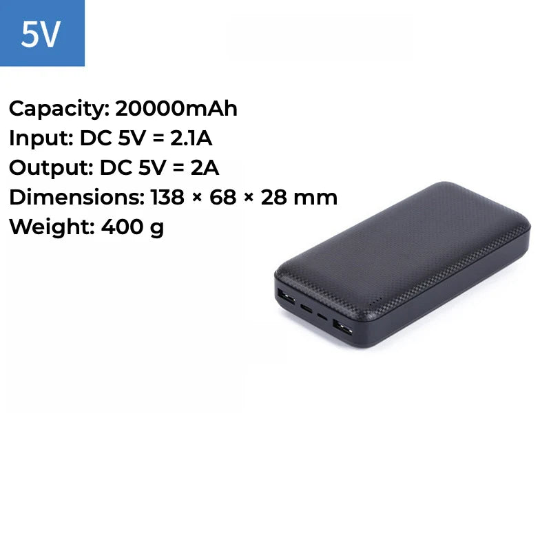 Portable 20,000mAh 5V/2A USB Power Bank