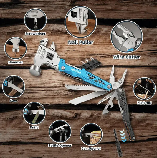 Outdoor Stainless Steel Multi-Functional Hammer 18 in 1