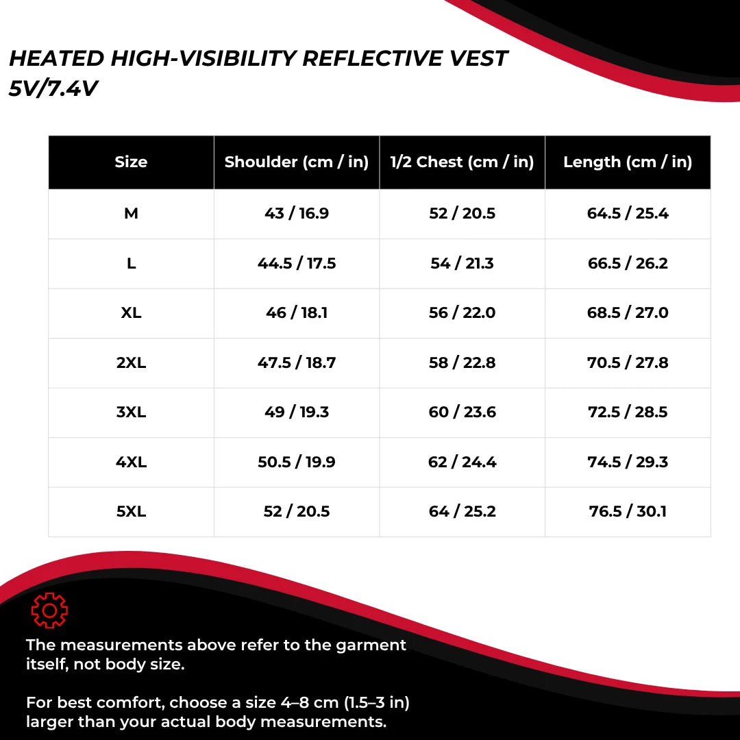Heated High-Visibility Reflective Vest 5V/7.4V