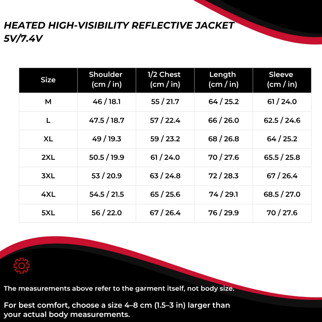 Heated High-Visibility Reflective Jacket 5V/7.4V